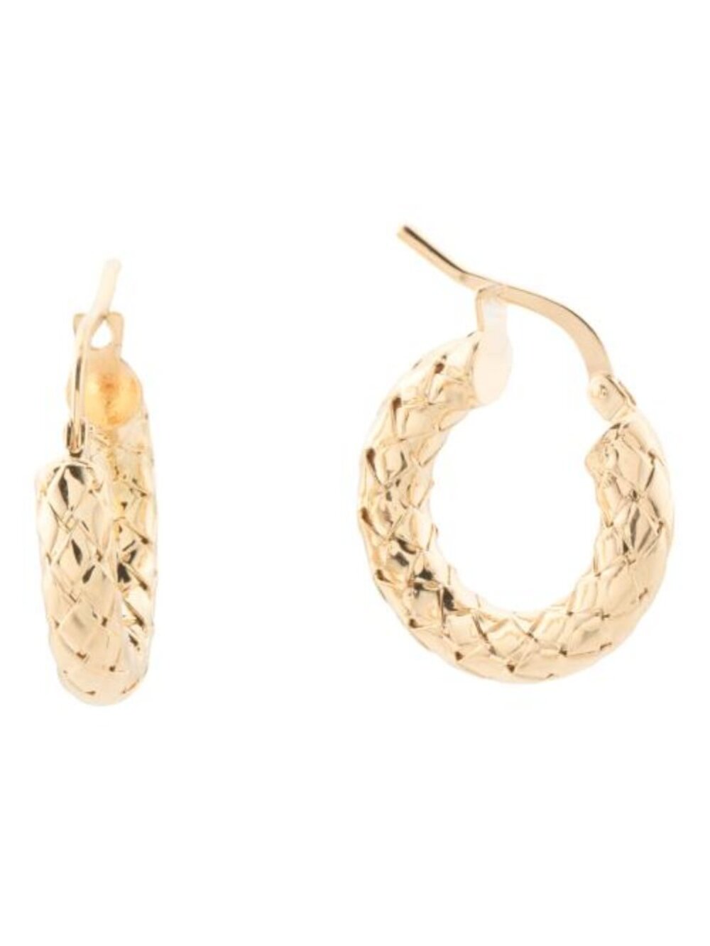 MIA FIORE Made In Italy 18kt Gold Plated Woven Basket Hoop Earrings